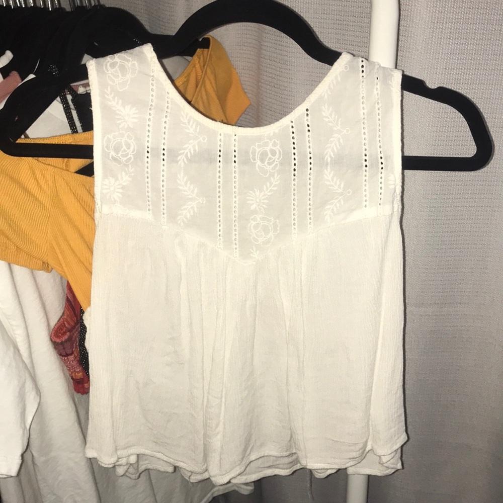 Cute Flowy White Blouse